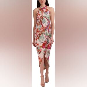 Julia Jordan Pink Floral Halter Dress